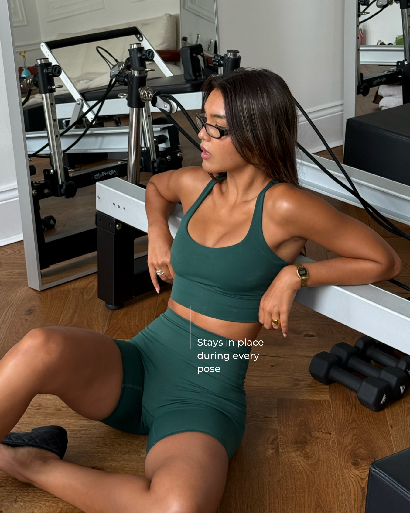 Cross Back Bra - Jungle Green