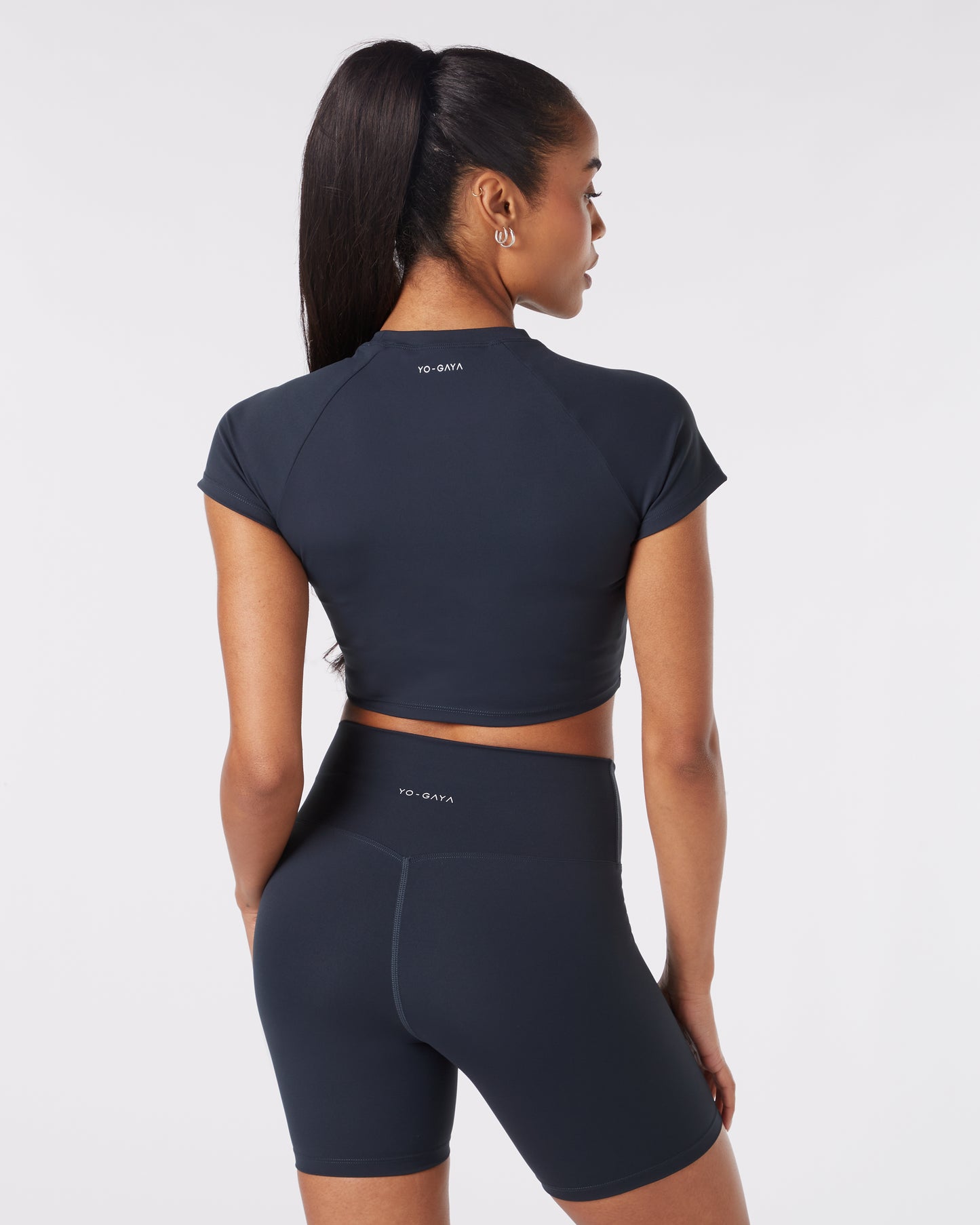 Short Sleeve Crop Top - Deep Ocean Blue