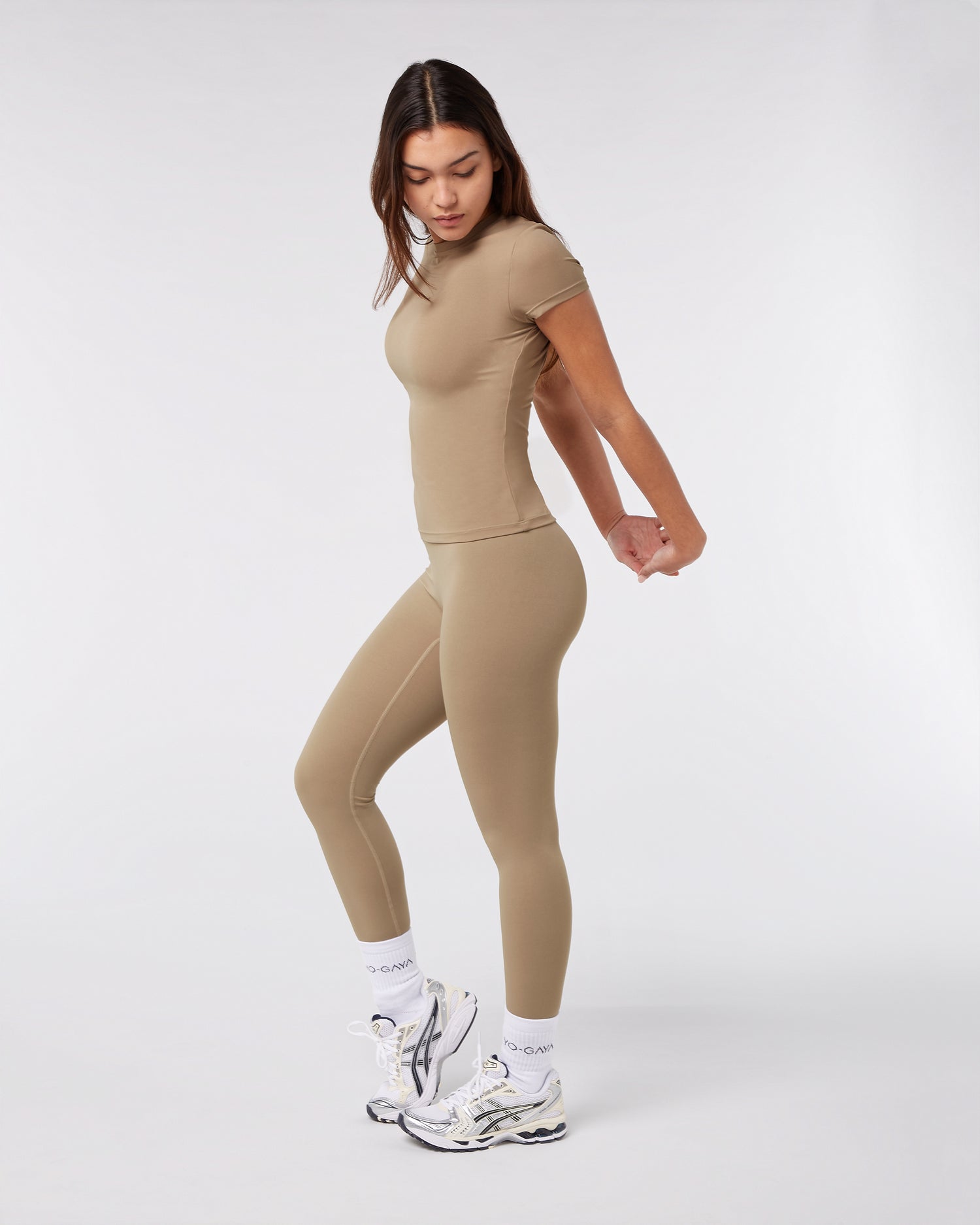 Kortærmet top - Sandy Beige