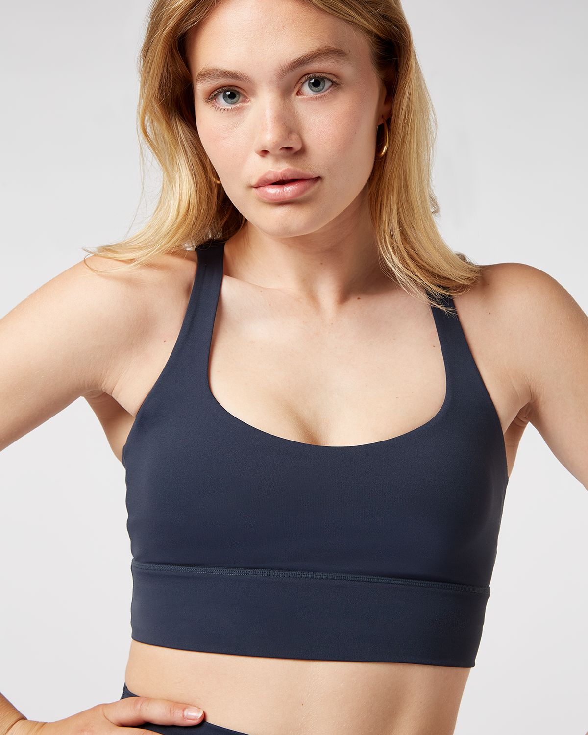 Cross Back Bra - Deep Ocean Blue