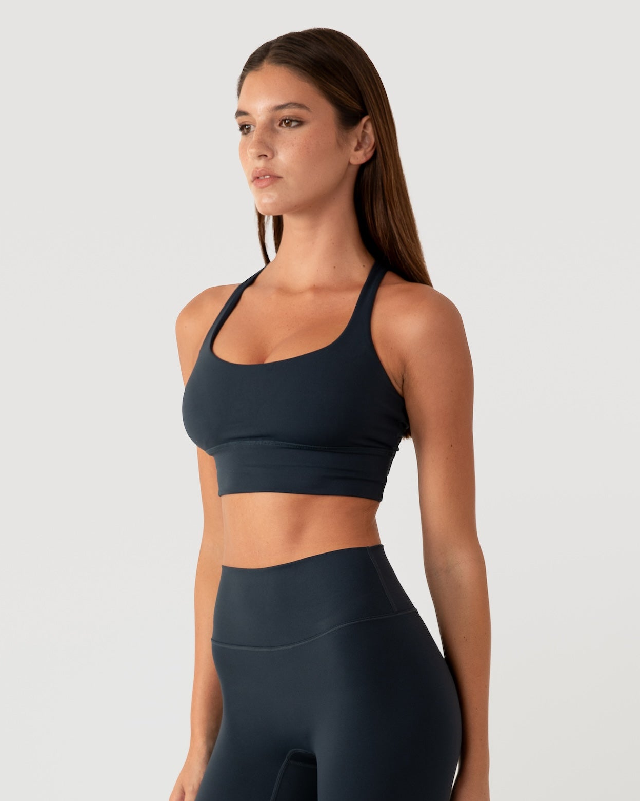 Cross Back Bra - Deep Ocean Blue